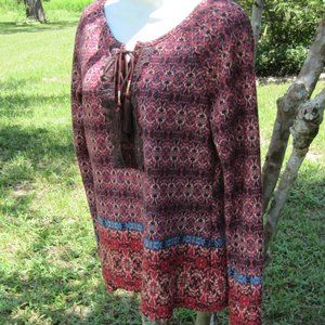 Vintage America Long Sleeve Bohemian knit top